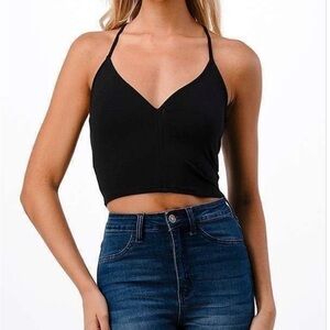 Heart & Hips Black Cami Top With Racer Back